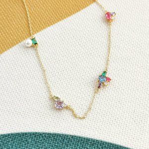 Kate Spade Multicolor Little Gem Delicate Necklace NEW